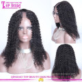 En gros long bouclés perruque top grade indienne cheveux humains u partie perruque frisée perruques kinky pour les femmes noires